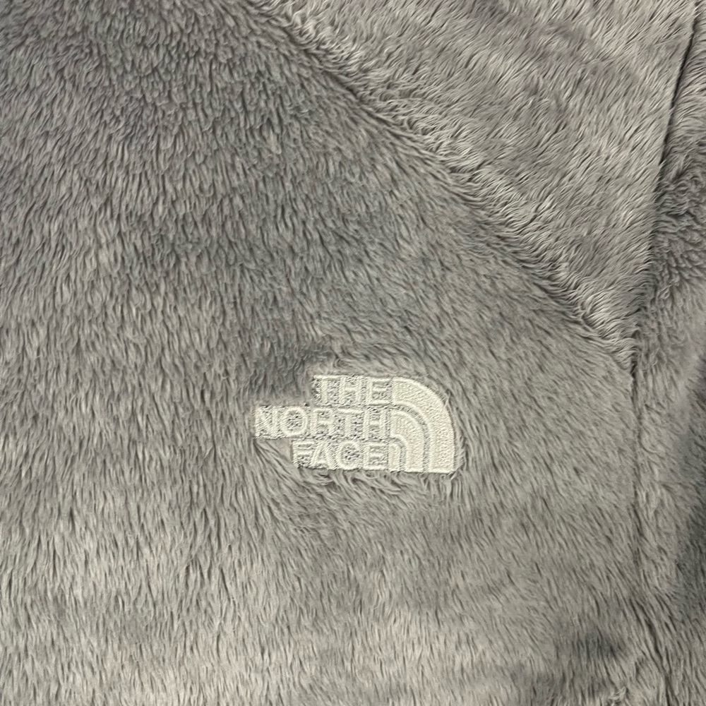 The North Face Gray Fuzzy Fleece Jacket Women's Sz S Full Zip Thermal Pockets - Picture 7 of 7
